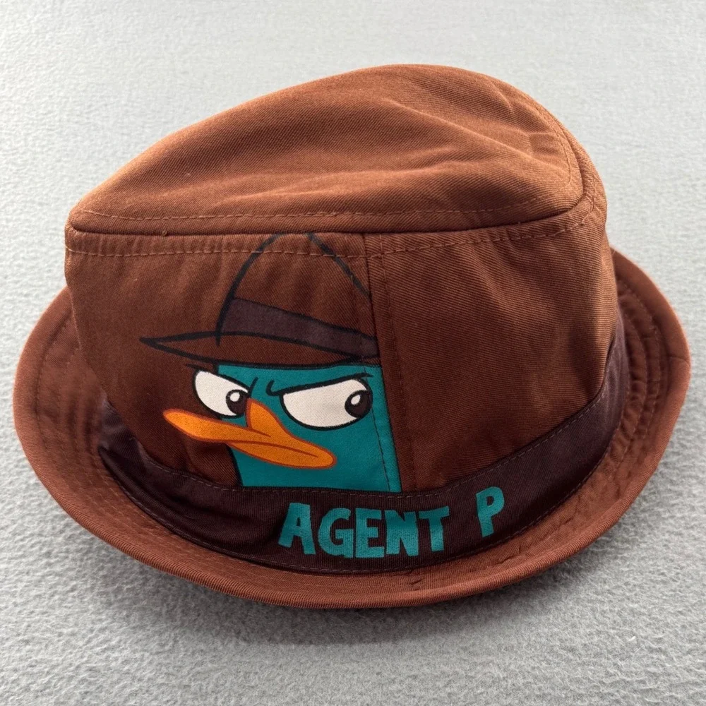 Disney Phineas & Ferb Agent P Fedora Hat Kids Brown Perry Platypus Y2K Nostalgic